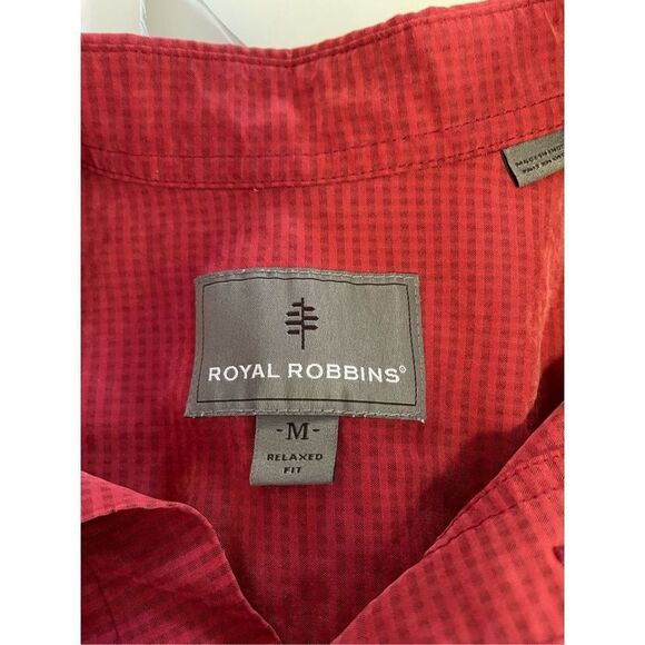 Royal Robbins Men's Plaid Short Sleeve Casual Button-Down Shirt Red Medium - Picture 3 of 4